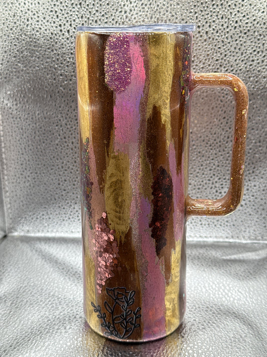 #3 20oz with custom made handle “One More Chapter” tumbler.