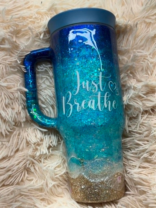40 oz Owala - Just Breathe Beach - GLOWS