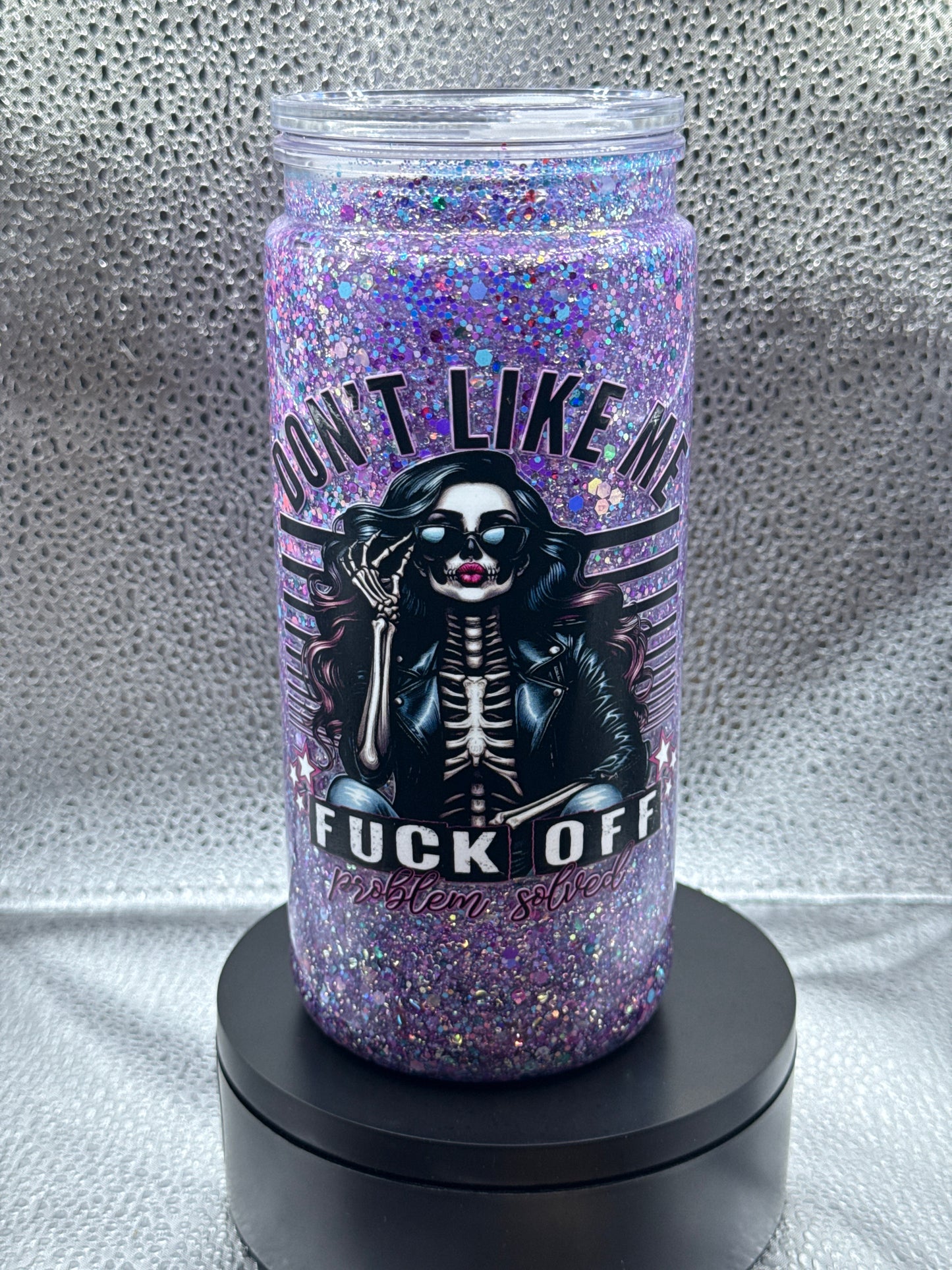 20oz sassy eff off purple mica and glitter