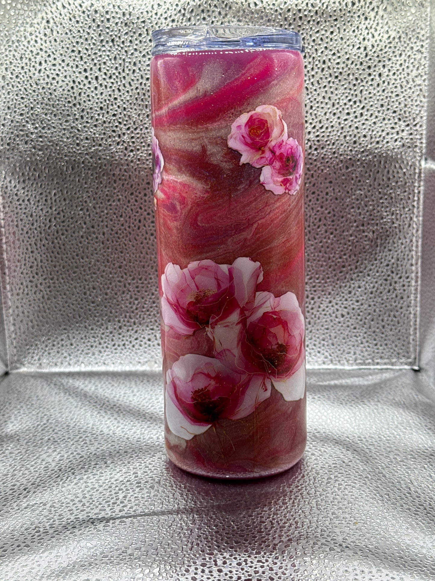 #26 20oz tumbler pink flower