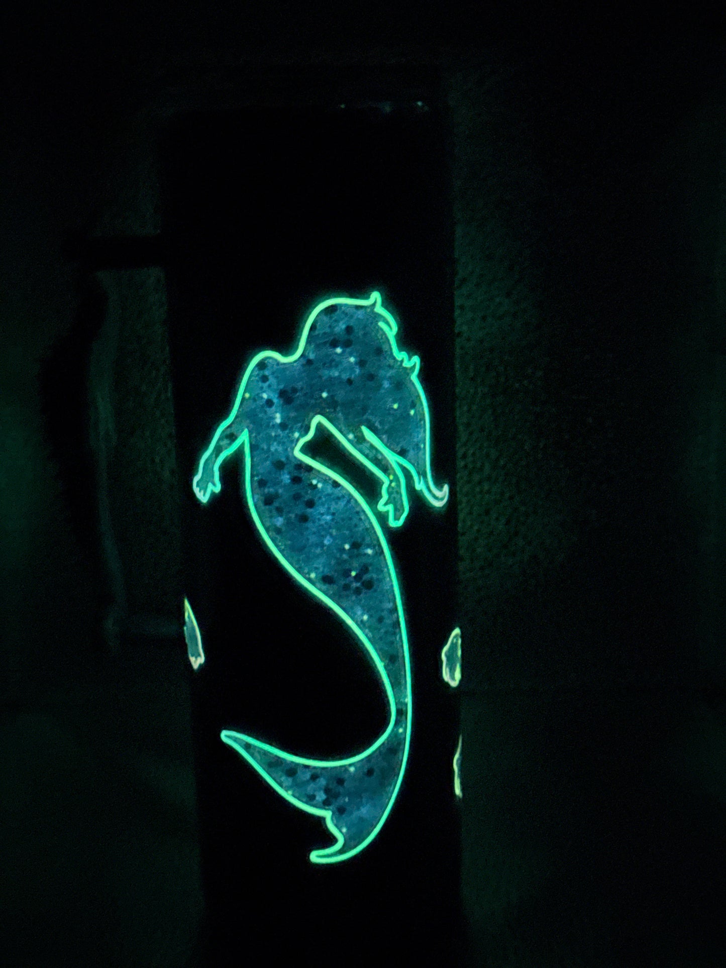 30oz skinny tumbler glow with seahorse handle sea animals