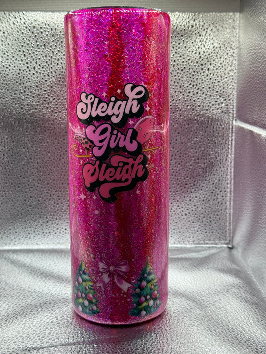 #14 30oz tumbler glow rustic raindrop Santa