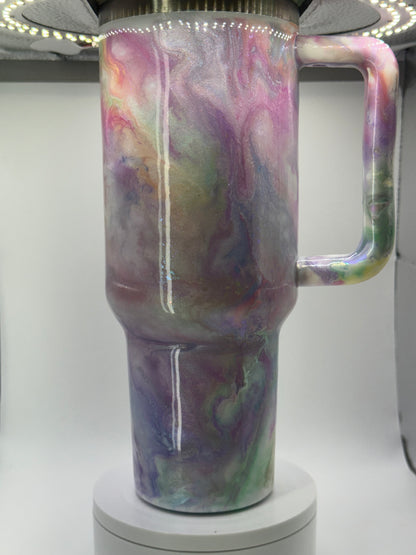 40oz tumbler pastel swirl glows