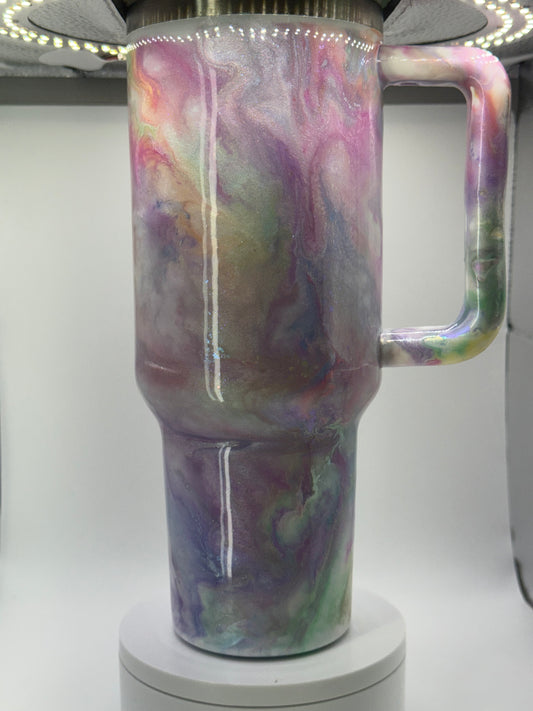 40oz tumbler pastel swirl glows