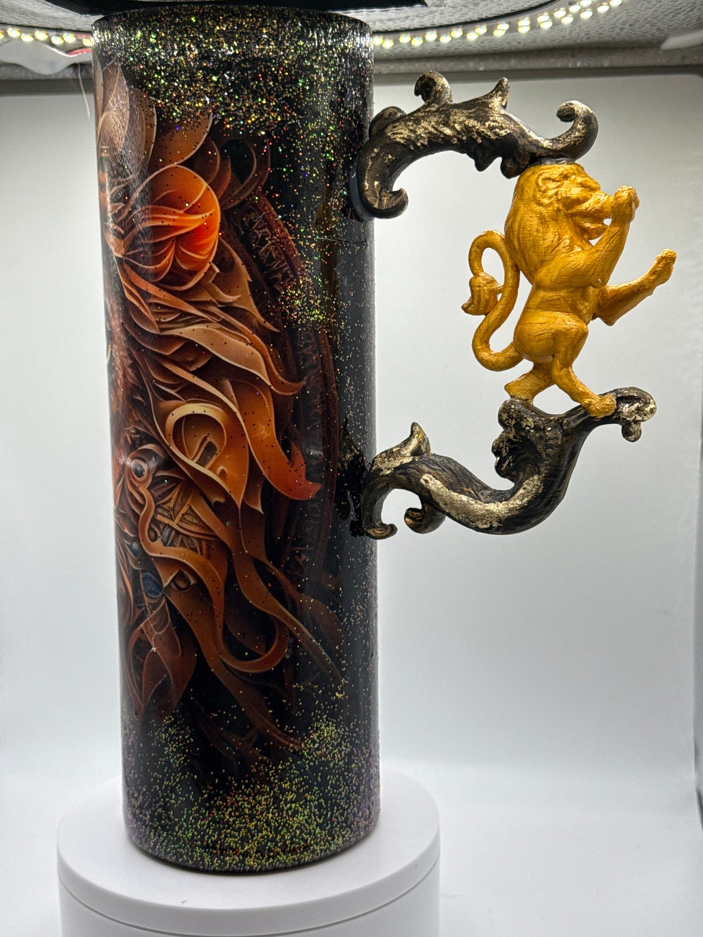 30oz skinny lion tumbler with 3d handle by Kim