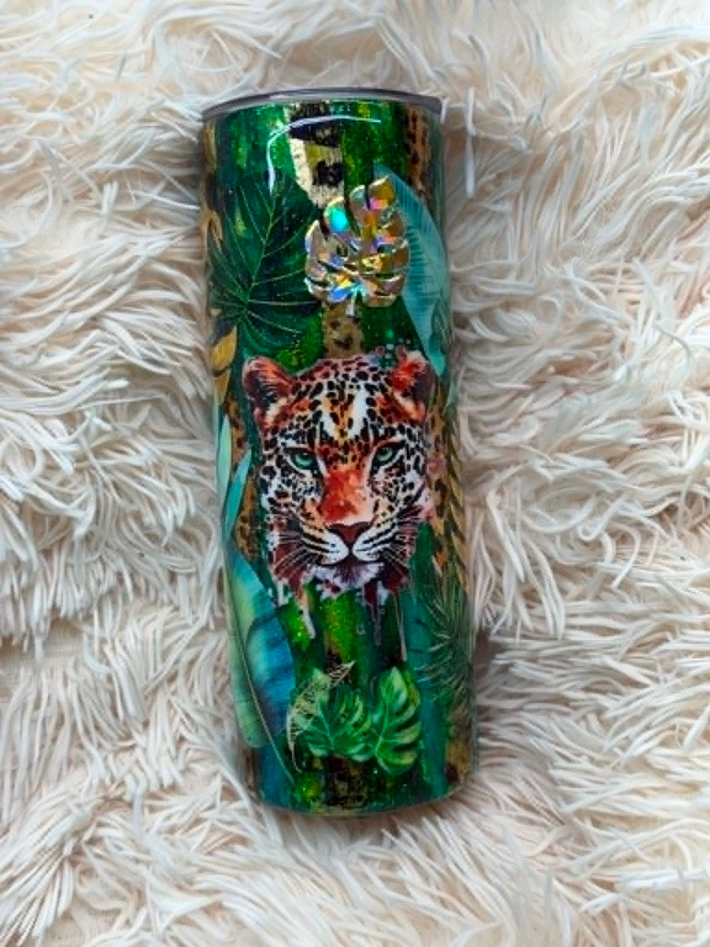 20 oz Leopard in Jungle - GLOWS!