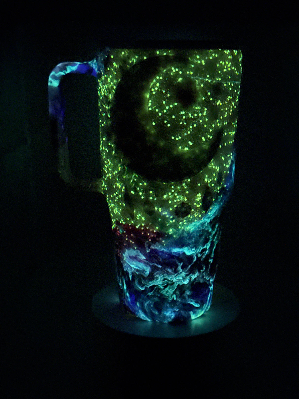 30oz tumbler curve with handle glow swirl with moon