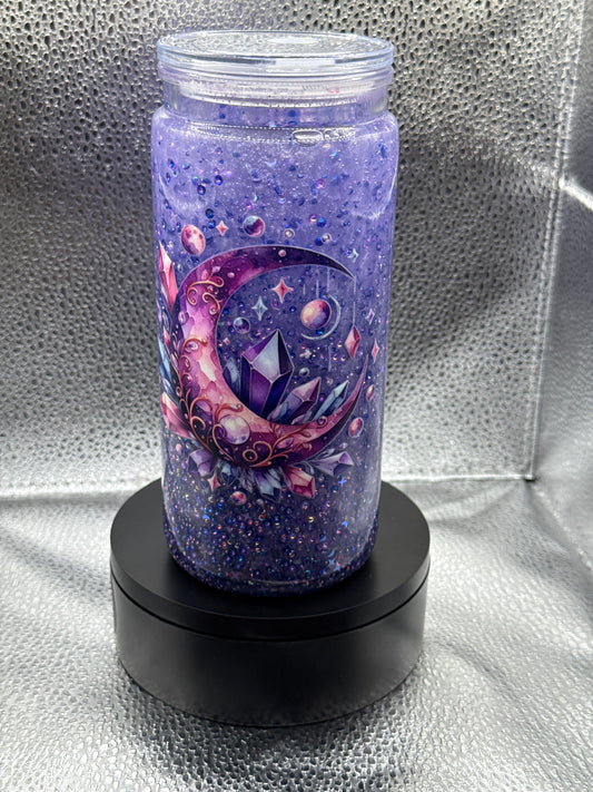 #27 20oz moon with crystals with mica and glitter