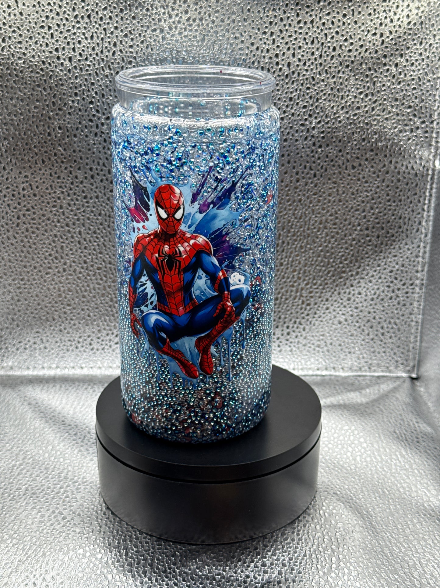 #21 20 oz spider-Man with bubble glitter