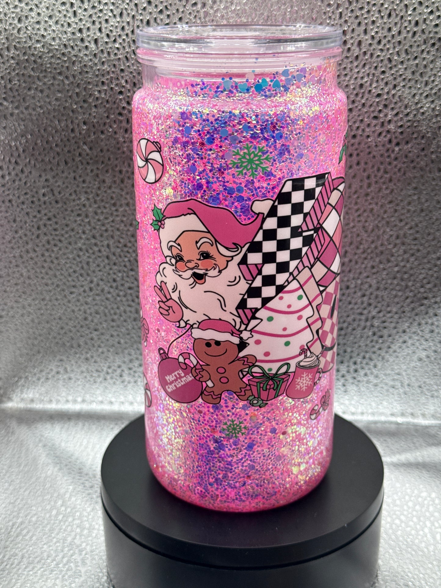 #29 20oz pink Christmas Santa