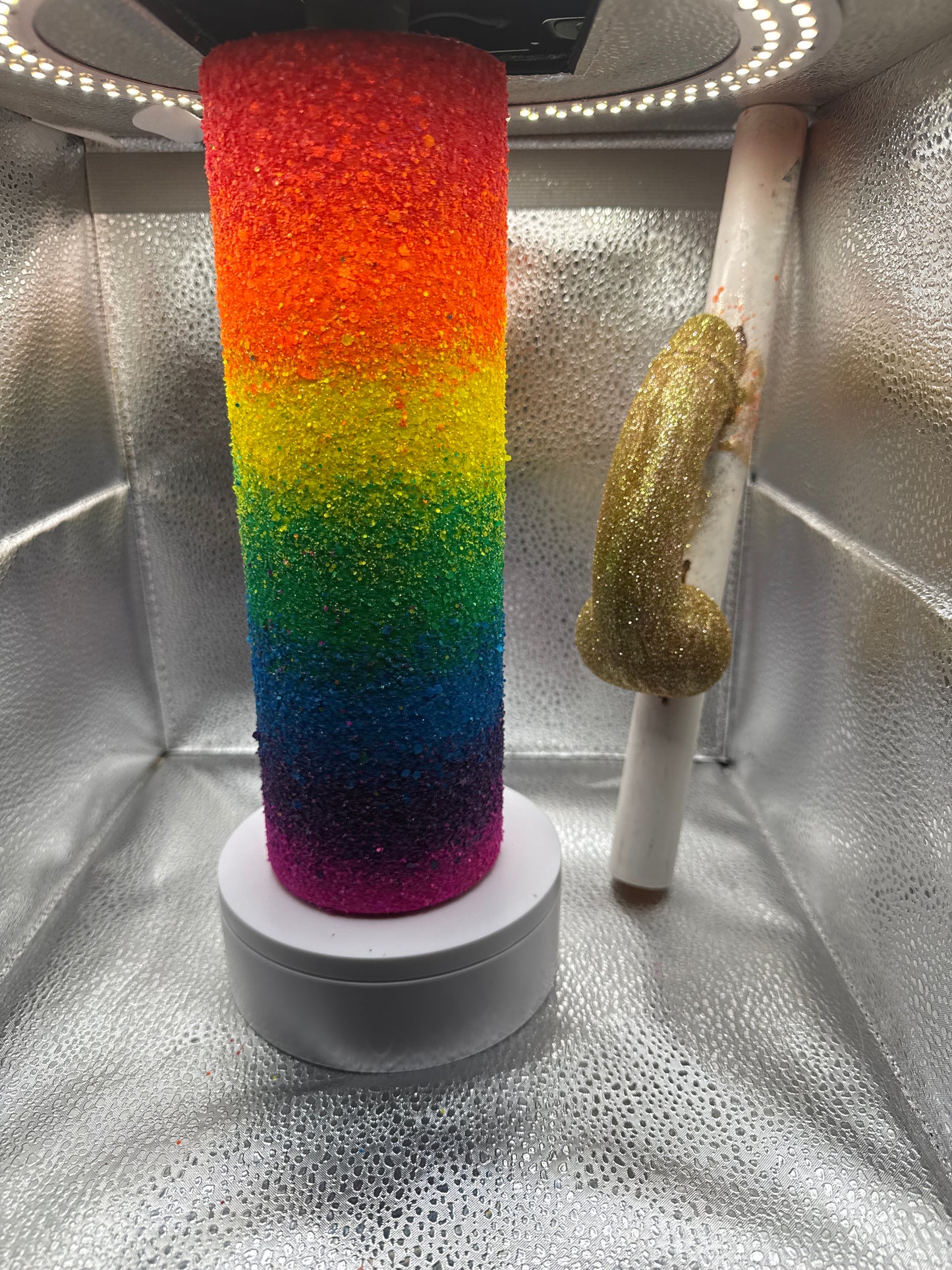 30oz tumbler golden peen rainbow TICKET