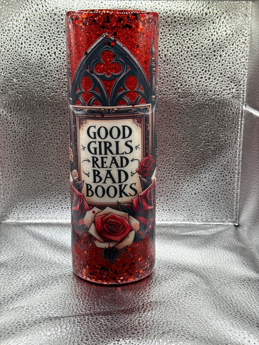 #24 30oz good girls read bad books with custom handle