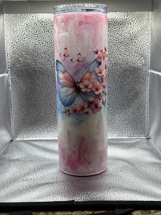 #25 30oz ink swirl with butterfly