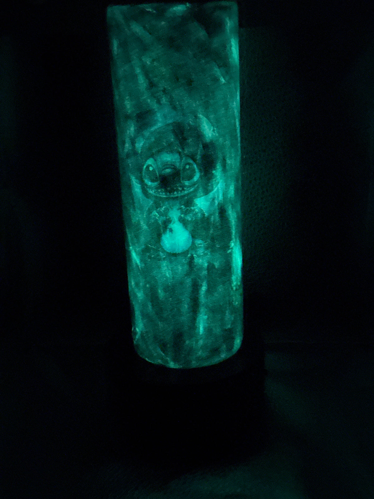 30oz skinny tumbler glow Halloween stitch ￼
