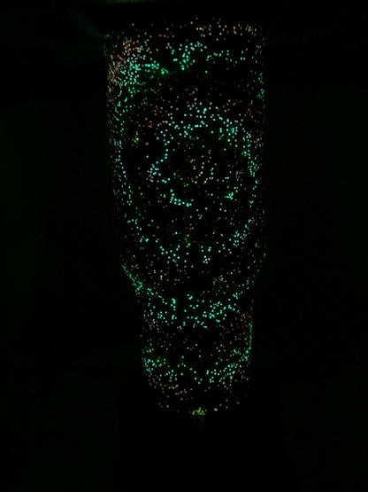#6 40oz tie-dye glow in the dark tumbler.