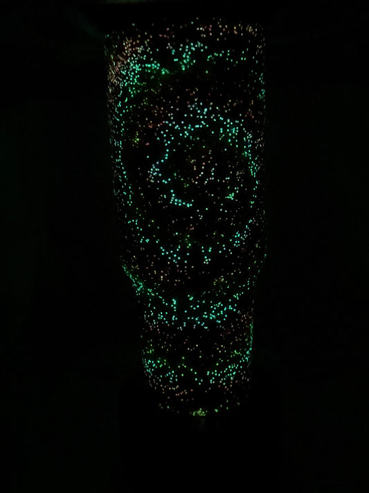#6 40oz tie-dye glow in the dark tumbler.