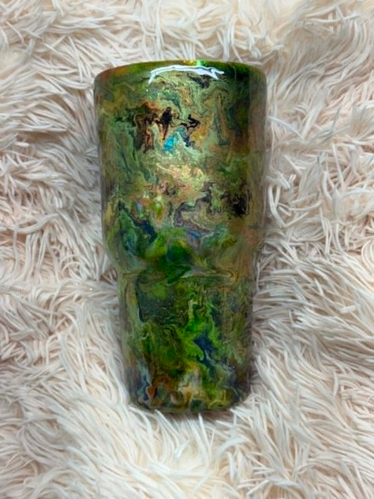 30 oz Curve - Green Swirl - GLOWS!