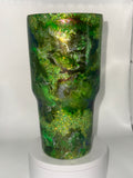 30oz tumbler curve green swirl glows