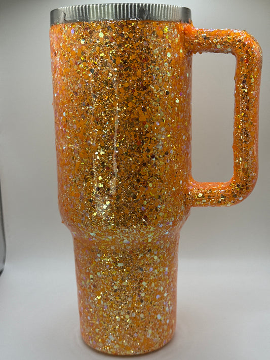 40oz tumbler orange mix hydro dip base pick your colors