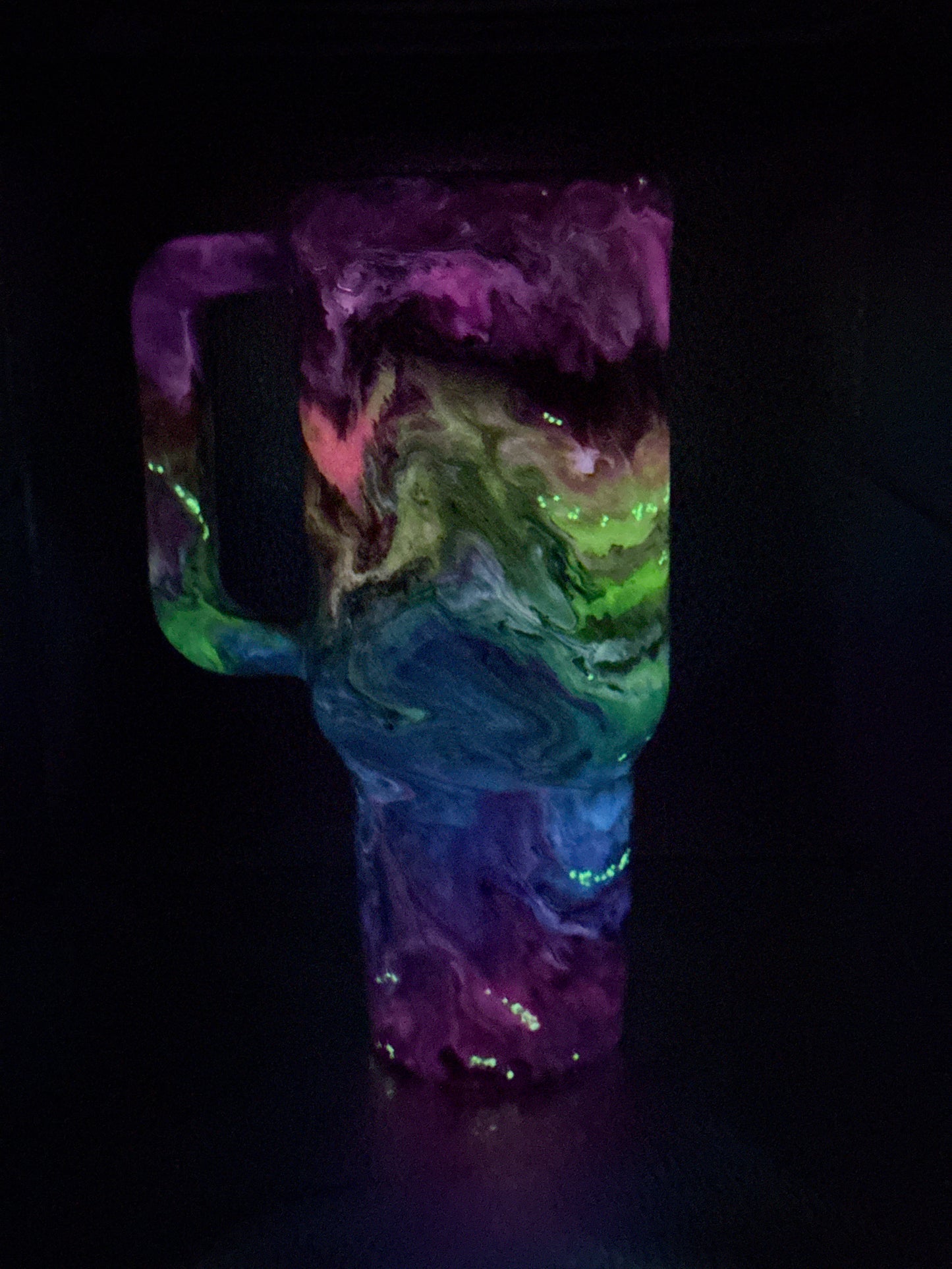 40oz tumbler glow rainbow swirl