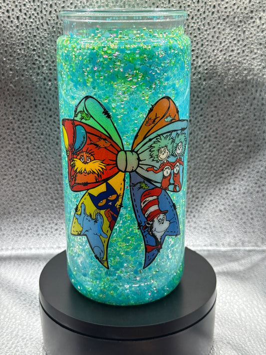 #12 20oz Dr Seuss holographic bow