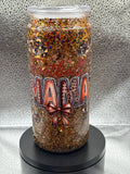 #17 20 oz leopard print football Mama ￼￼