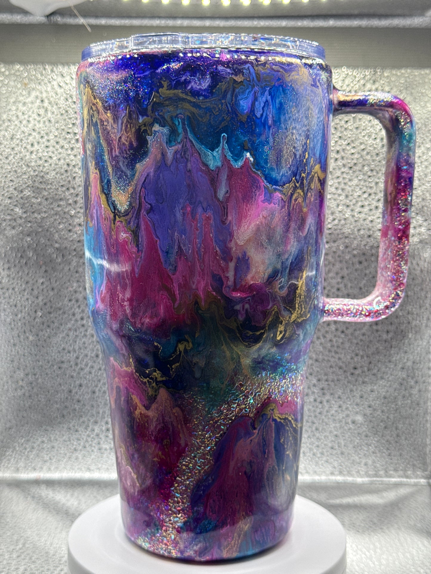 30oz tumbler curve with handle glow swirl with moon
