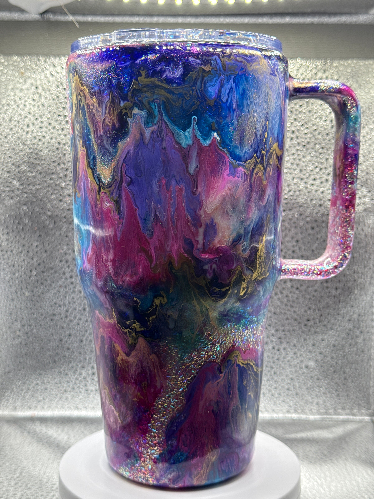 30oz tumbler curve with handle glow swirl with moon