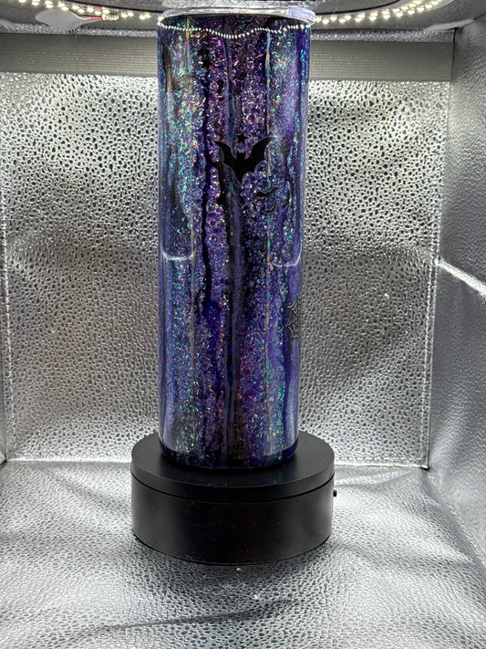 30oz skinny tumbler glow Halloween stitch ￼