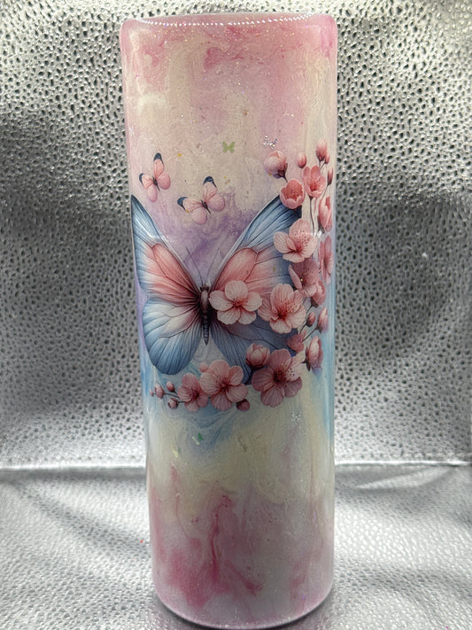 30oz tumbler ink swirl butterflies