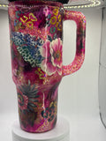 40oz owala tumbler pink and black glow