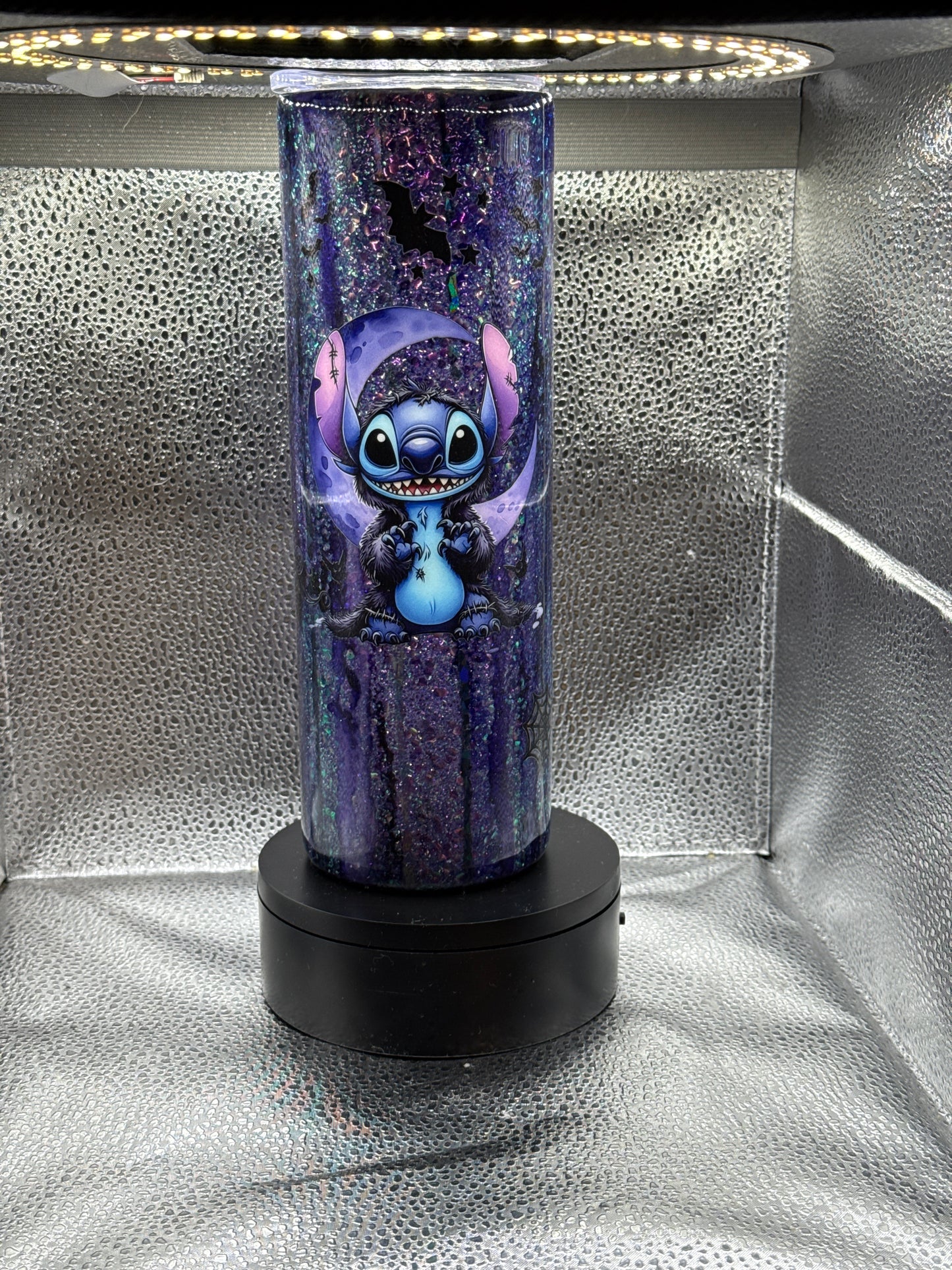 30oz skinny tumbler glow Halloween stitch ￼