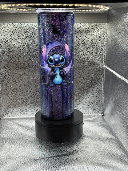 30oz skinny tumbler glow Halloween stitch ￼