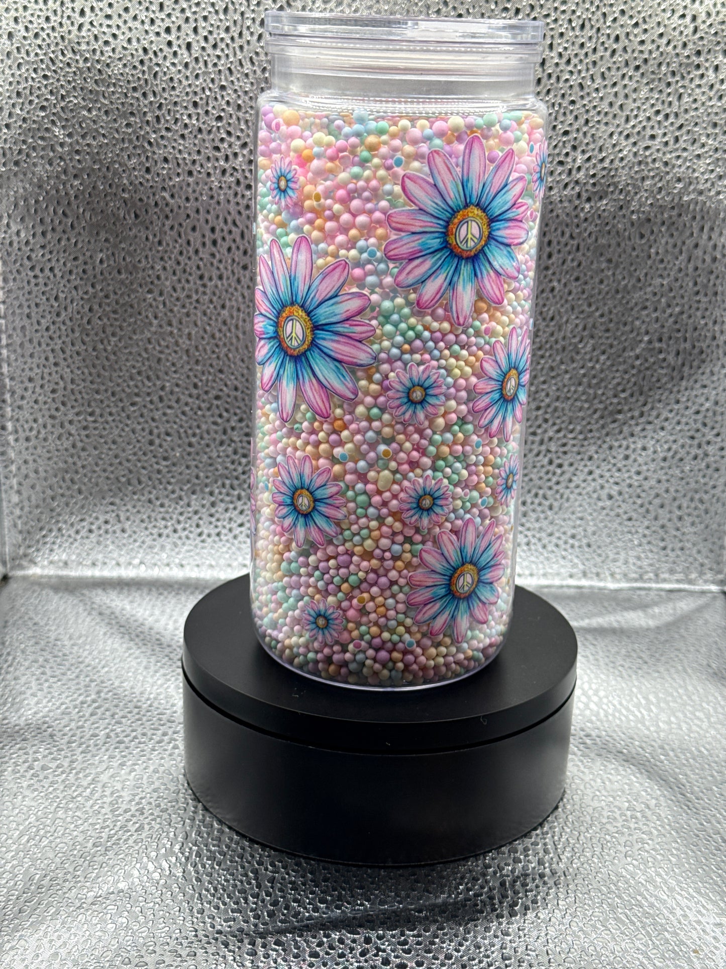 #56 20oz dry snow globe with flowers