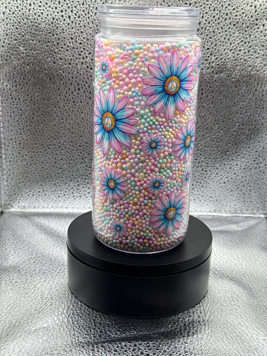 #56 20oz dry snow globe with flowers