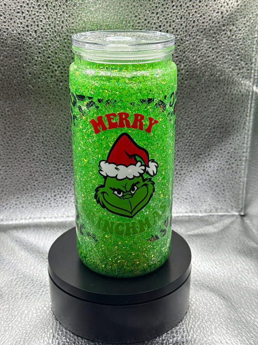#53 20oz Grinch leopard print ￼