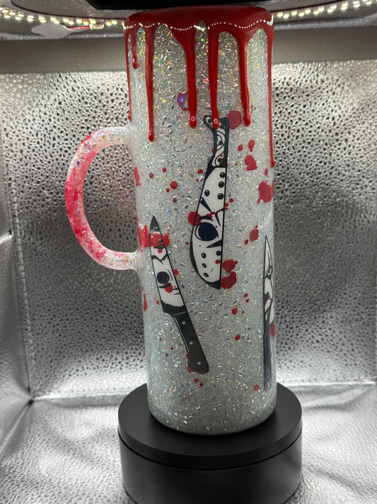 #7 30oz horror tumbler with glow and drip
