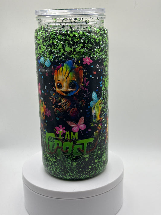 20oz snow globe I am Groot