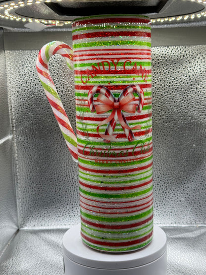 30oz skinny tumbler glow candy cane