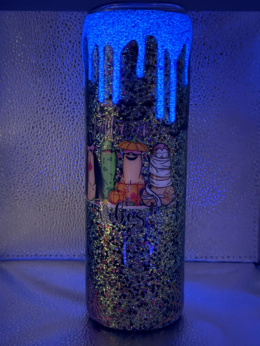 #10 30oz tumbler Halloween peen glow drip