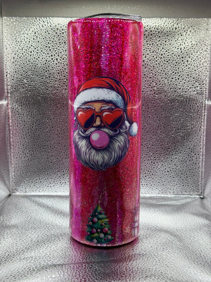 #14 30oz tumbler glow rustic raindrop Santa