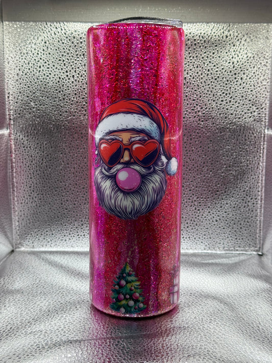 #14 30oz tumbler glow rustic raindrop Santa