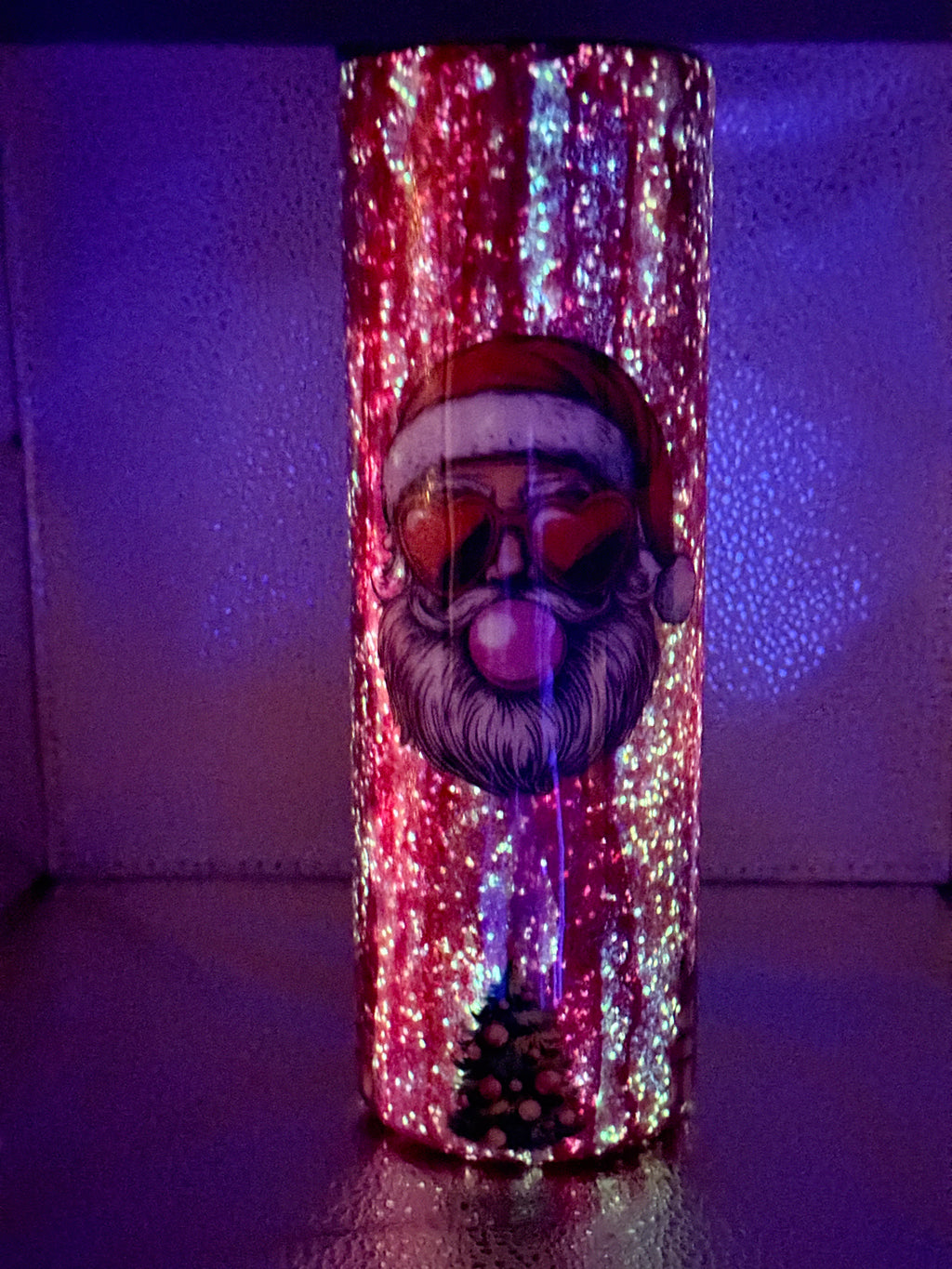 #14 30oz tumbler glow rustic raindrop Santa
