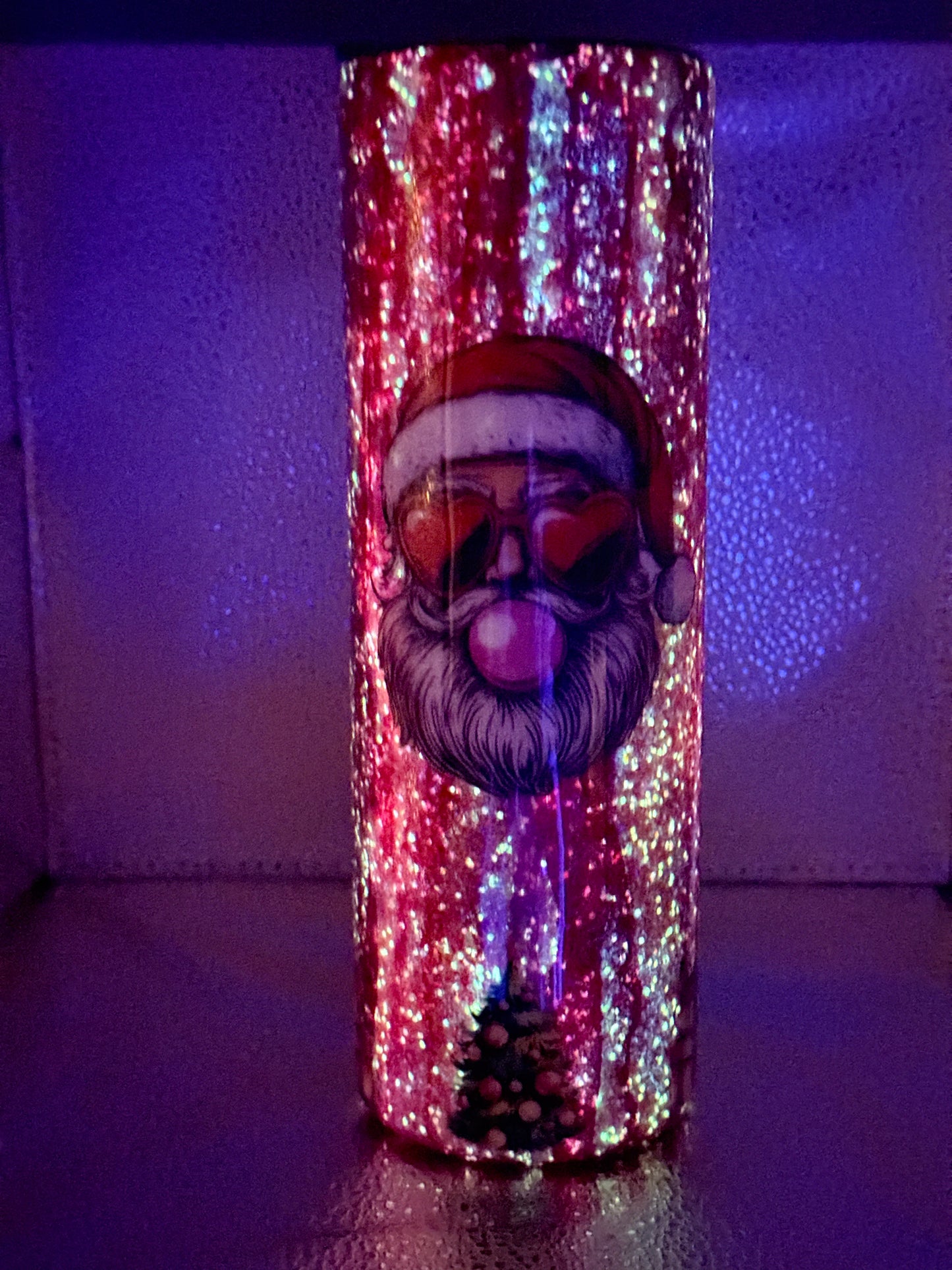 #14 30oz tumbler glow rustic raindrop Santa