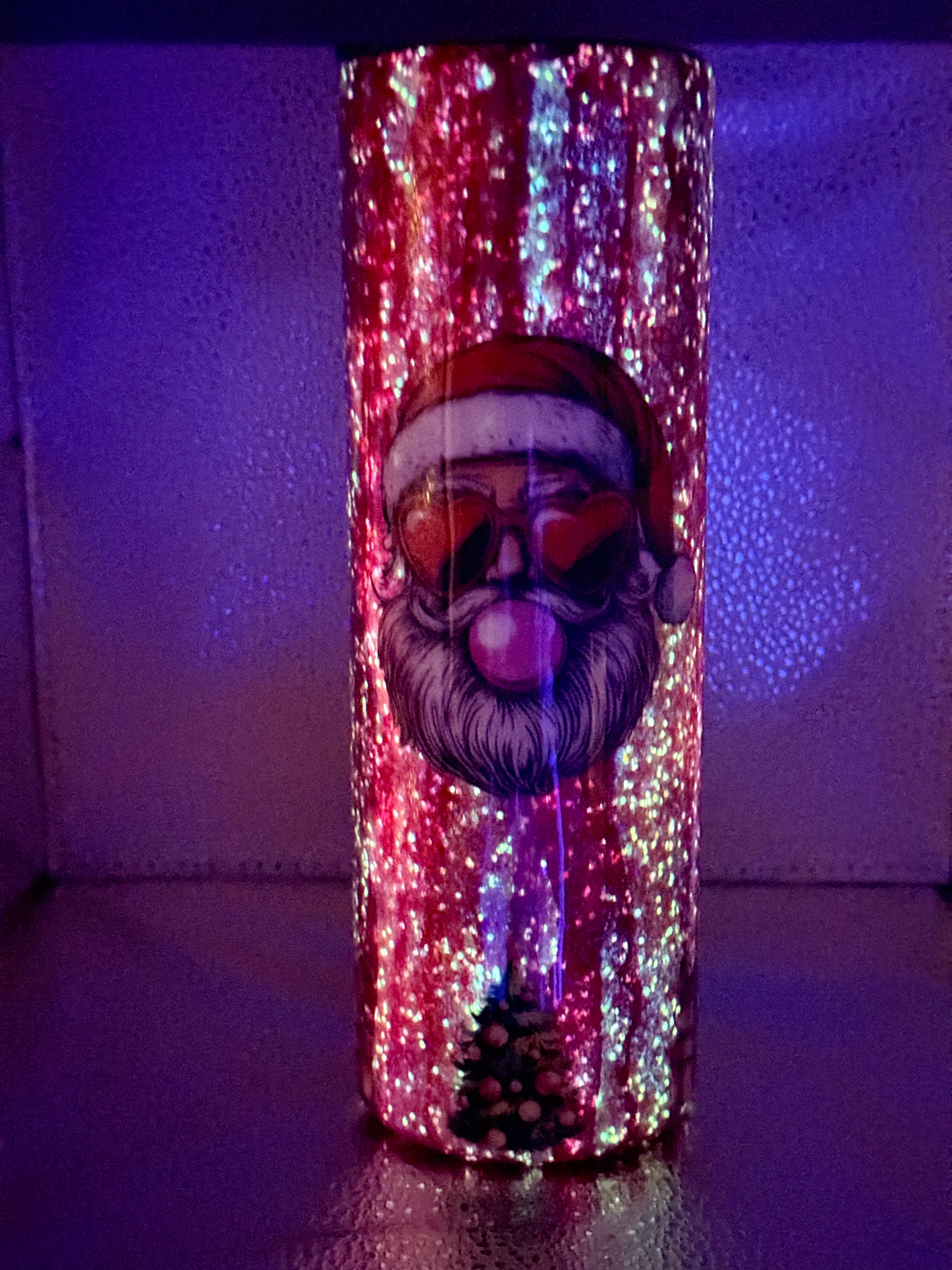 #14 30oz tumbler glow rustic raindrop Santa