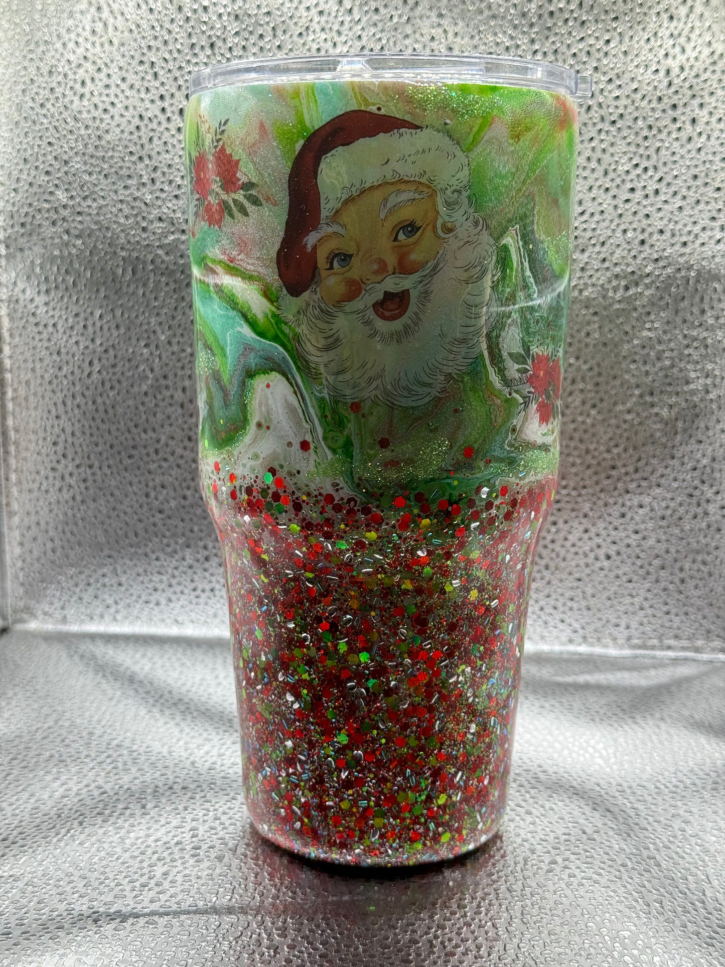 #15 30oz curve tumbler glow junk in the trunk Santa