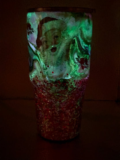 #15 30oz curve tumbler glow junk in the trunk Santa