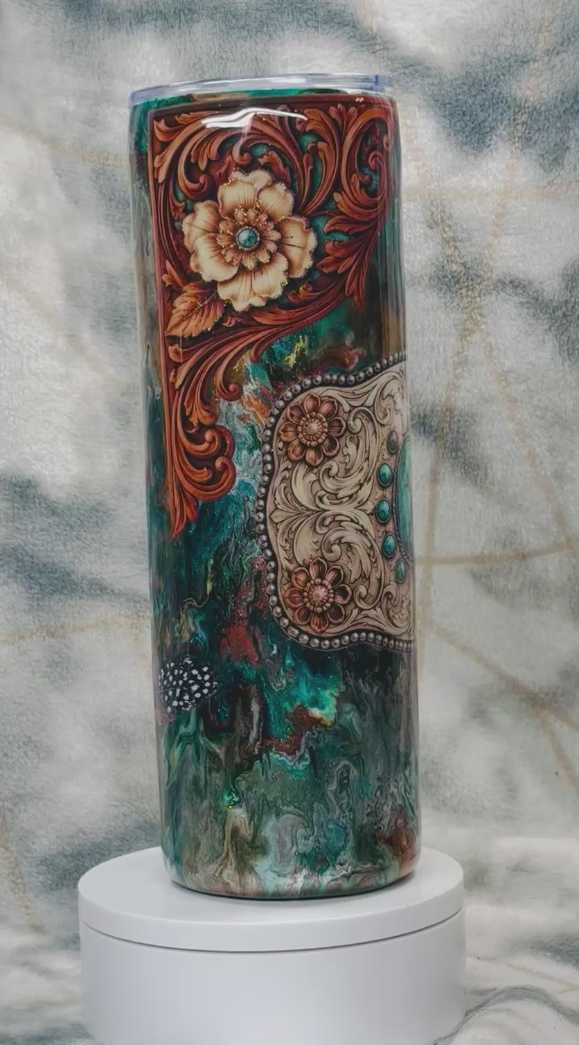 30oz tumbler western swirl